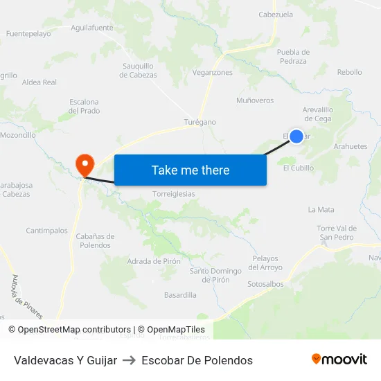 Valdevacas Y Guijar to Escobar De Polendos map