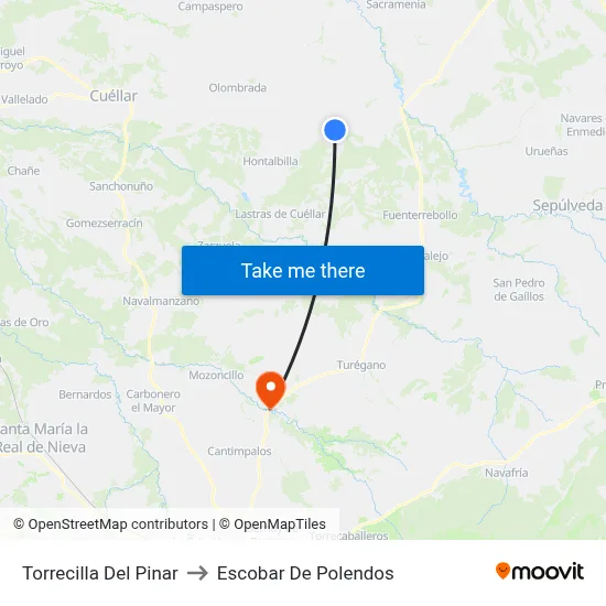 Torrecilla Del Pinar to Escobar De Polendos map