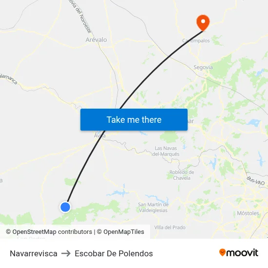 Navarrevisca to Escobar De Polendos map