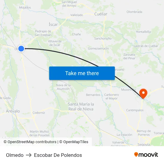 Olmedo to Escobar De Polendos map