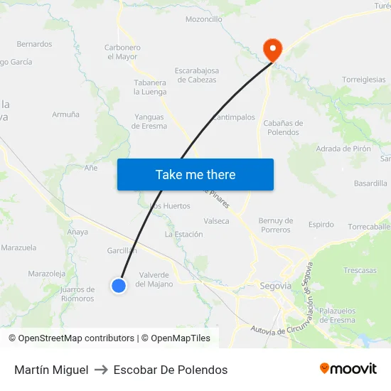 Martín Miguel to Escobar De Polendos map