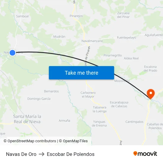 Navas De Oro to Escobar De Polendos map