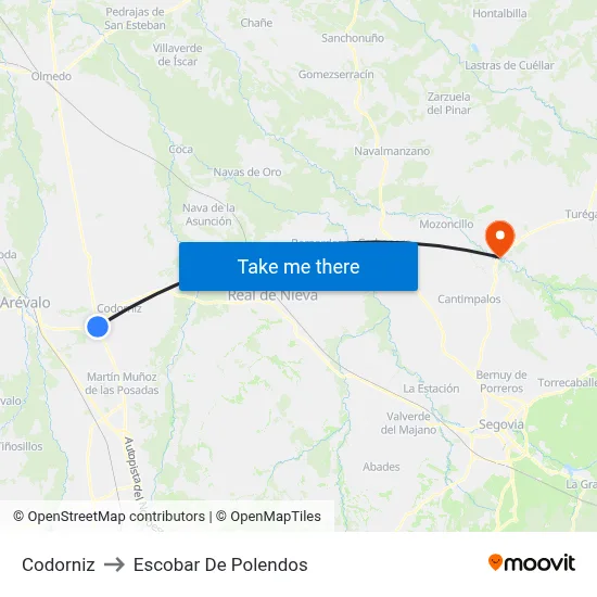 Codorniz to Escobar De Polendos map