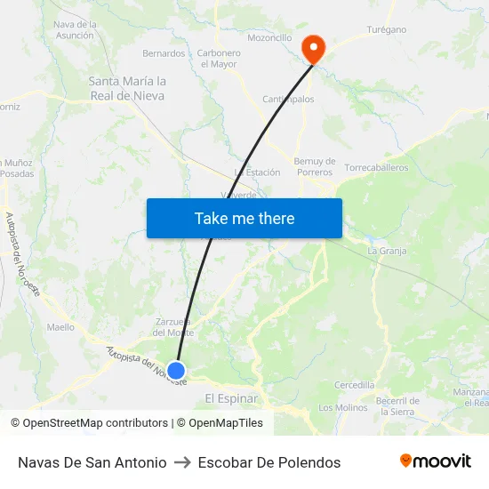 Navas De San Antonio to Escobar De Polendos map