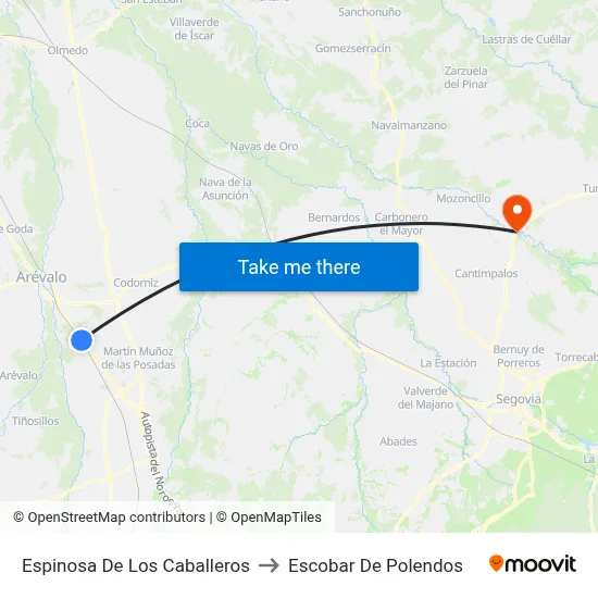 Espinosa De Los Caballeros to Escobar De Polendos map