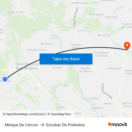 Melque De Cercos to Escobar De Polendos map