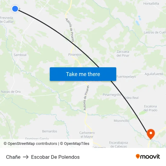 Chañe to Escobar De Polendos map