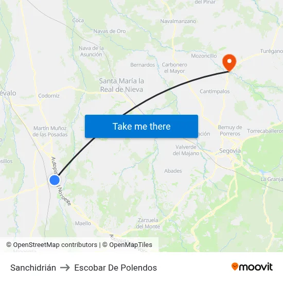 Sanchidrián to Escobar De Polendos map