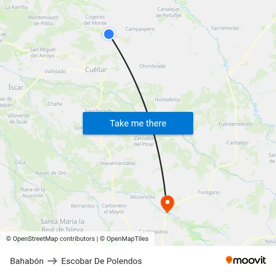 Bahabón to Escobar De Polendos map