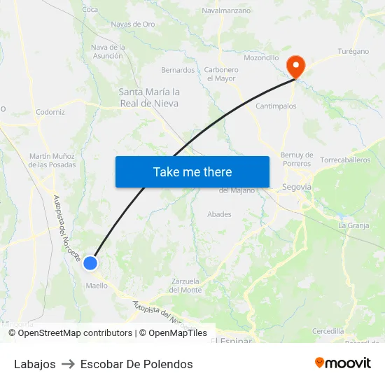 Labajos to Escobar De Polendos map