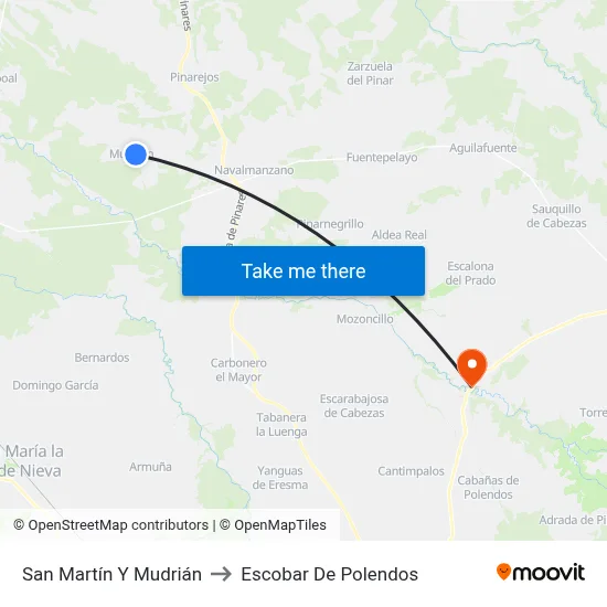 San Martín Y Mudrián to Escobar De Polendos map