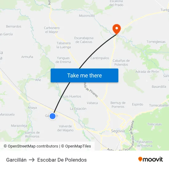 Garcillán to Escobar De Polendos map