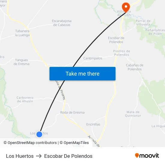 Los Huertos to Escobar De Polendos map