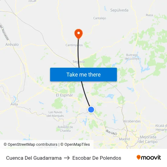 Cuenca Del Guadarrama to Escobar De Polendos map