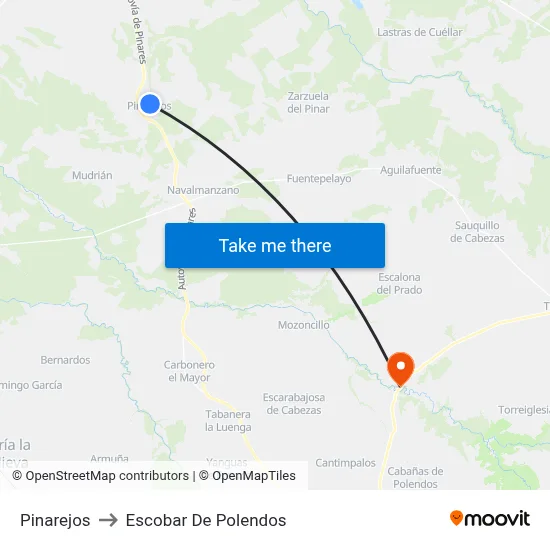 Pinarejos to Escobar De Polendos map