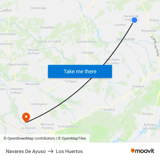Navares De Ayuso to Los Huertos map