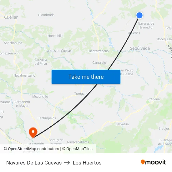 Navares De Las Cuevas to Los Huertos map