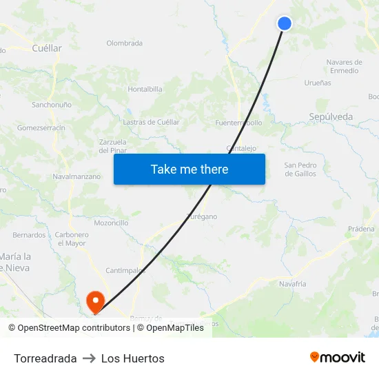Torreadrada to Los Huertos map