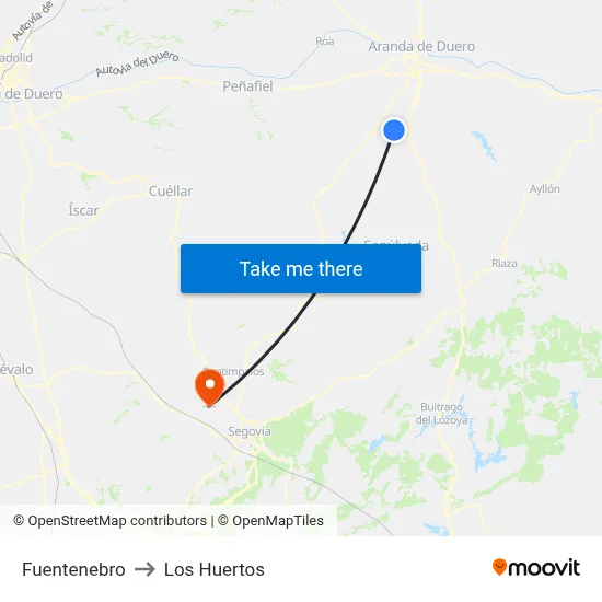 Fuentenebro to Los Huertos map