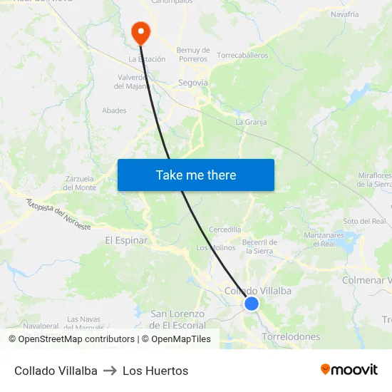 Collado Villalba to Los Huertos map