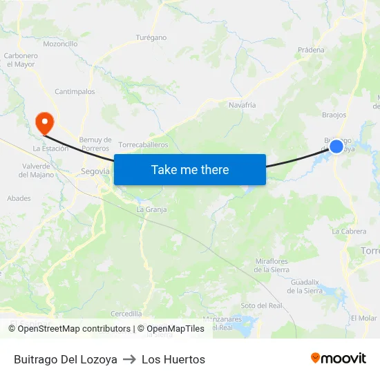 Buitrago Del Lozoya to Los Huertos map