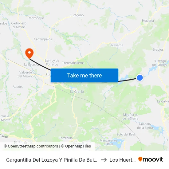 Gargantilla Del Lozoya Y Pinilla De Buitrago to Los Huertos map