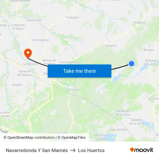 Navarredonda Y San Mamés to Los Huertos map