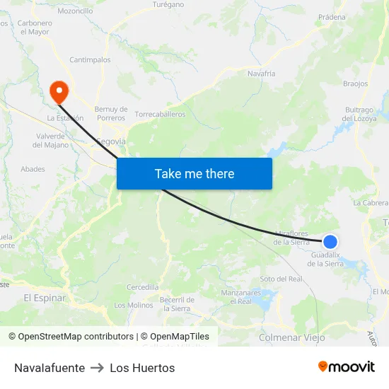 Navalafuente to Los Huertos map