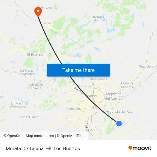 Morata De Tajuña to Los Huertos map