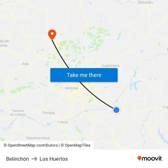 Belinchón to Los Huertos map