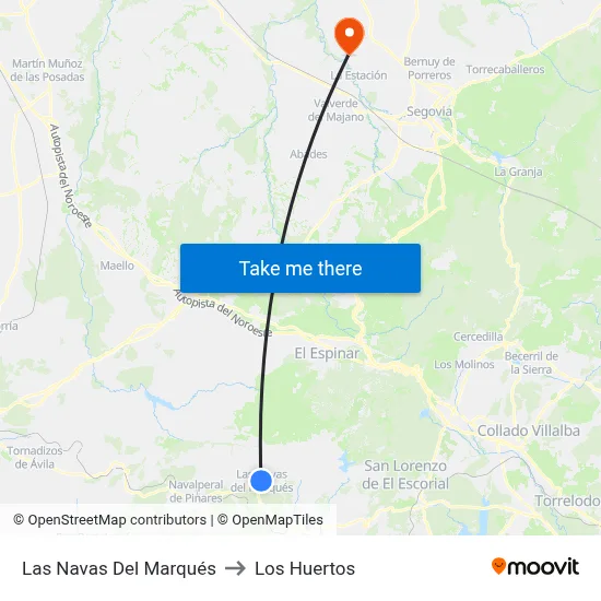 Las Navas Del Marqués to Los Huertos map