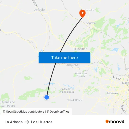 La Adrada to Los Huertos map