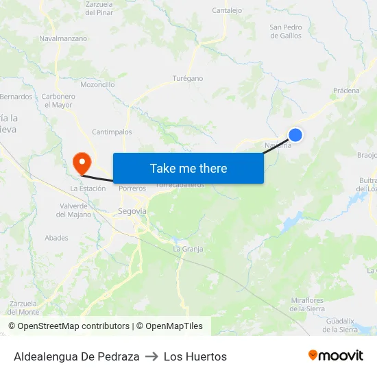 Aldealengua De Pedraza to Los Huertos map