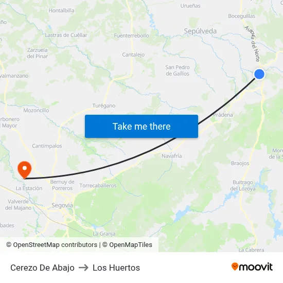 Cerezo De Abajo to Los Huertos map