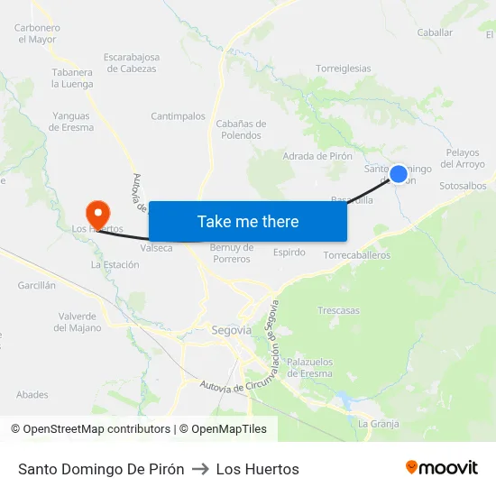 Santo Domingo De Pirón to Los Huertos map