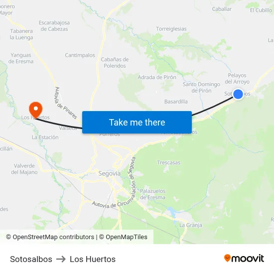 Sotosalbos to Los Huertos map