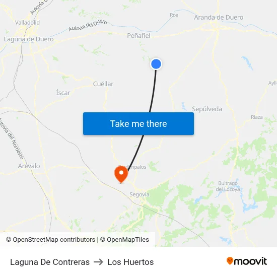 Laguna De Contreras to Los Huertos map
