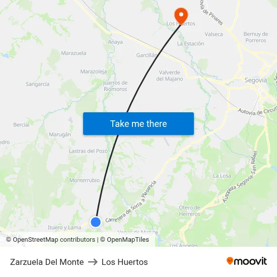 Zarzuela Del Monte to Los Huertos map