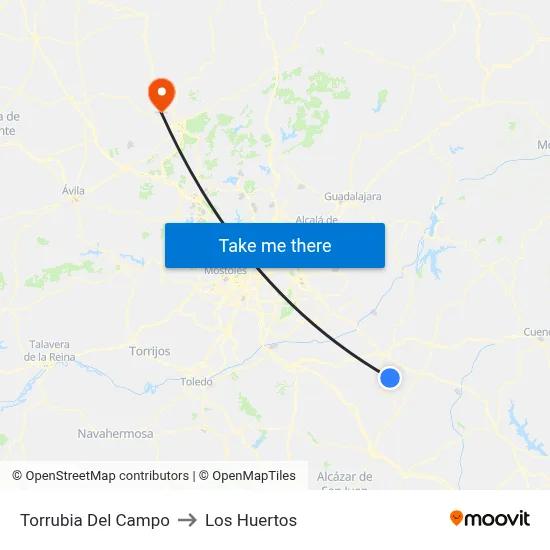 Torrubia Del Campo to Los Huertos map