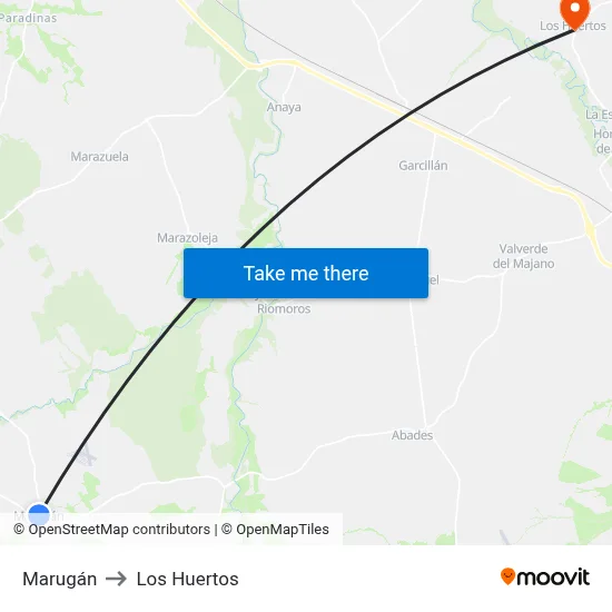 Marugán to Los Huertos map