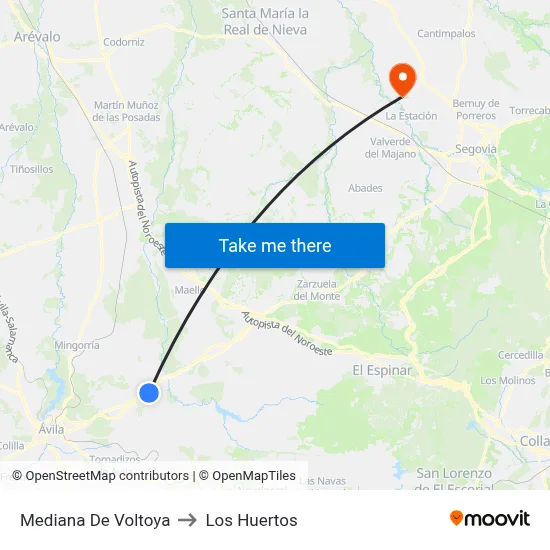 Mediana De Voltoya to Los Huertos map