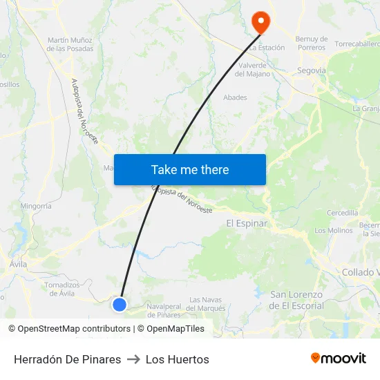 Herradón De Pinares to Los Huertos map