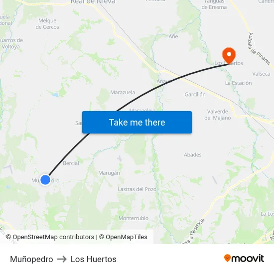 Muñopedro to Los Huertos map