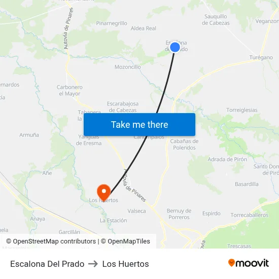 Escalona Del Prado to Los Huertos map