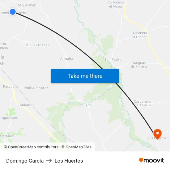 Domingo García to Los Huertos map