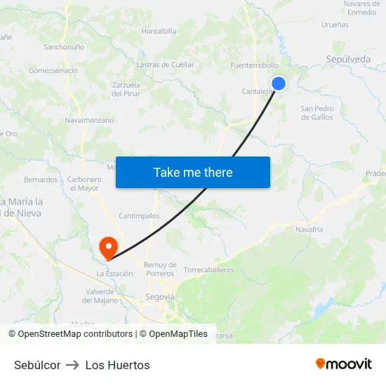 Sebúlcor to Los Huertos map