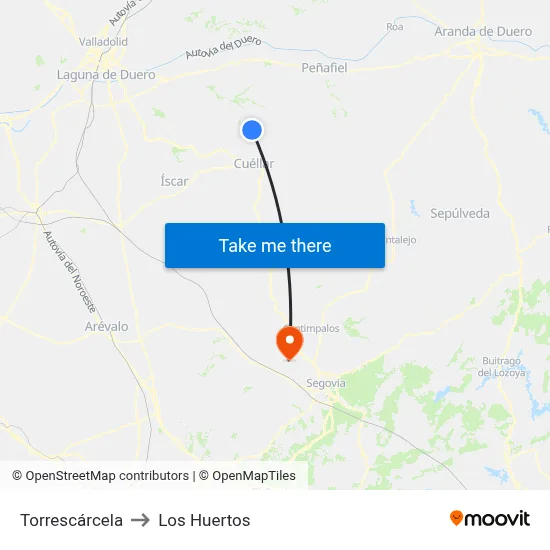 Torrescárcela to Los Huertos map