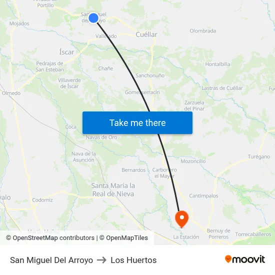 San Miguel Del Arroyo to Los Huertos map