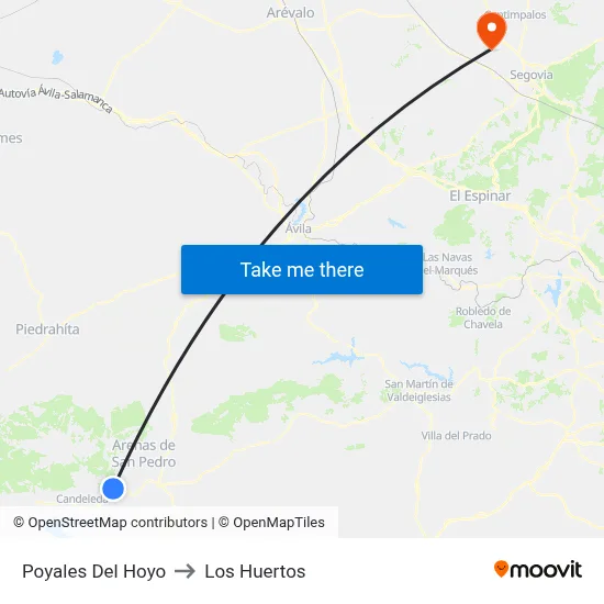 Poyales Del Hoyo to Los Huertos map