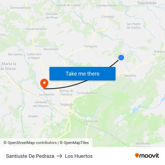 Santiuste De Pedraza to Los Huertos map